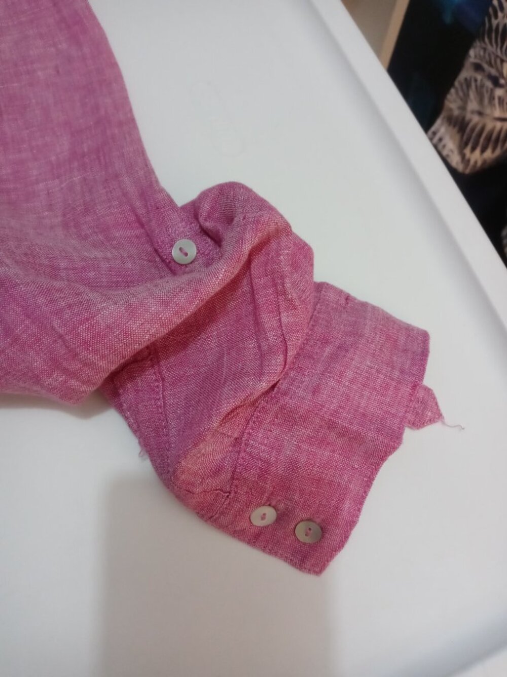SIGRID OLSEN linen button down shirt in orchid (L) - Picture 8 of 10